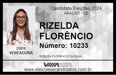 Candidato RIZELDA FLORÊNCIO 2024 - ARACATI - Eleições