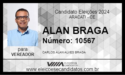 Candidato ALAN BRAGA 2024 - ARACATI - Eleições