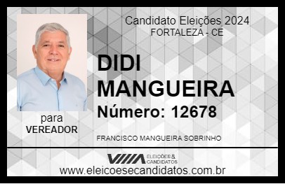 Candidato DIDI MANGUEIRA 2024 - FORTALEZA - Eleições