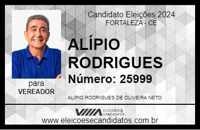 Candidato ALÍPIO RODRIGUES 2024 - FORTALEZA - Eleições