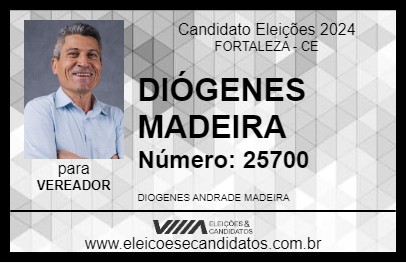 Candidato DIÓGENES MADEIRA 2024 - FORTALEZA - Eleições