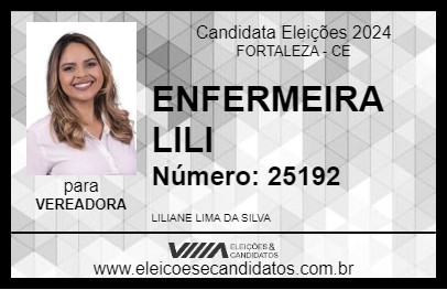 Candidato ENFERMEIRA LILI 2024 - FORTALEZA - Eleições