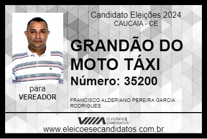 Candidato GRANDÃO DO MOTO TÁXI 2024 - CAUCAIA - Eleições