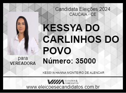 Candidato KESSYA DO CARLINHOS DO POVO 2024 - CAUCAIA - Eleições