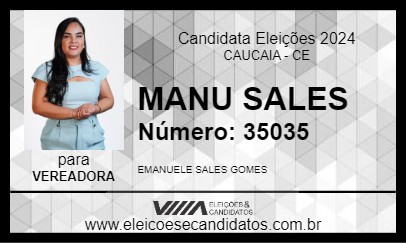 Candidato MANU SALES 2024 - CAUCAIA - Eleições