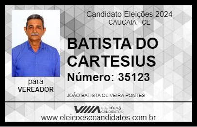 Candidato BATISTA DO CARTESIUS 2024 - CAUCAIA - Eleições