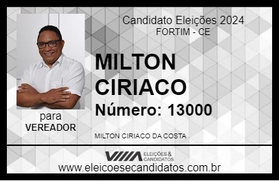 Candidato MILTON CIRIACO 2024 - FORTIM - Eleições