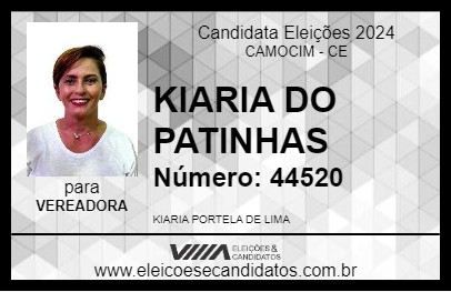 Candidato KIARIA DO PATINHAS 2024 - CAMOCIM - Eleições