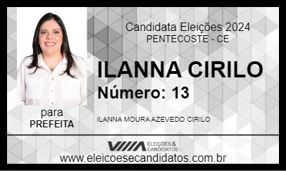 Candidato ILANNA CIRILO 2024 - PENTECOSTE - Eleições