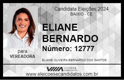 Candidato ELIANE BERNARDO 2024 - BAIXIO - Eleições