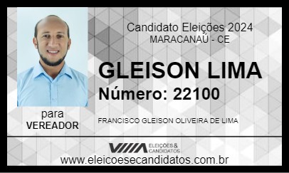 Candidato GLEISON LIMA 2024 - MARACANAÚ - Eleições