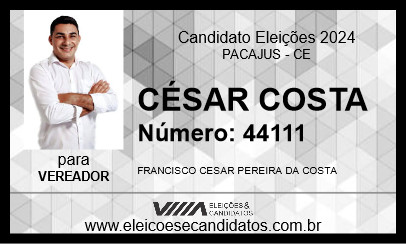 Candidato CÉSAR COSTA 2024 - PACAJUS - Eleições