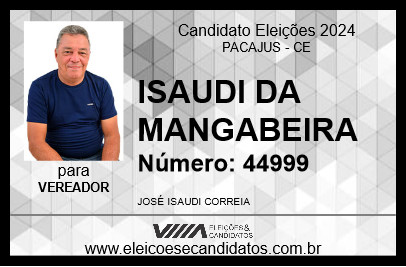 Candidato ISAUDI DA MANGABEIRA 2024 - PACAJUS - Eleições