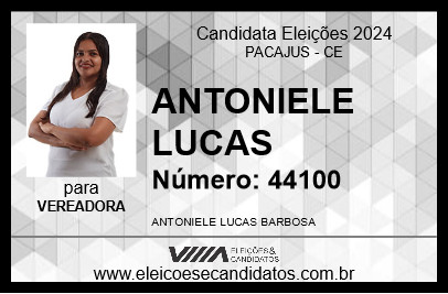 Candidato ANTONIELE LUCAS 2024 - PACAJUS - Eleições