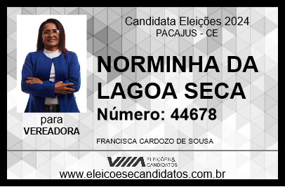 Candidato NORMINHA DA LAGOA SECA 2024 - PACAJUS - Eleições