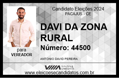 Candidato DAVI DA ZONA RURAL 2024 - PACAJUS - Eleições