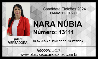 Candidato NARA  NÚBIA 2024 - FARIAS BRITO - Eleições