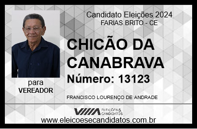 Candidato CHICÃO DA CANABRAVA 2024 - FARIAS BRITO - Eleições