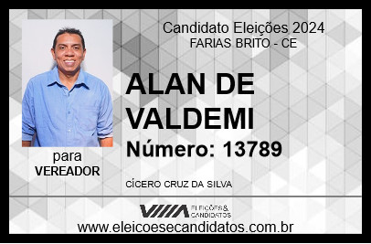 Candidato ALAN  DE VALDEMI 2024 - FARIAS BRITO - Eleições