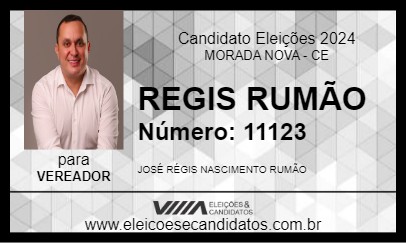 Candidato REGIS RUMÃO 2024 - MORADA NOVA - Eleições