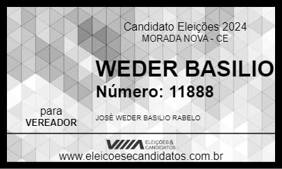 Candidato WEDER BASILIO 2024 - MORADA NOVA - Eleições