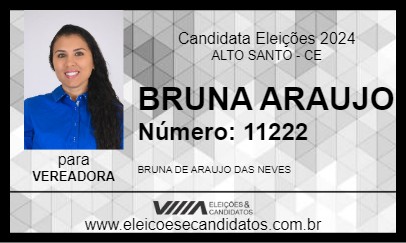 Candidato BRUNA ARAUJO 2024 - ALTO SANTO - Eleições