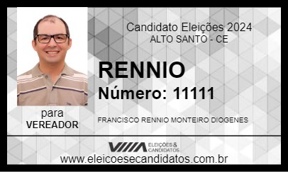 Candidato RENNIO 2024 - ALTO SANTO - Eleições