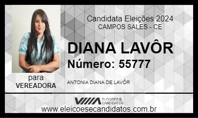 Candidato DIANA LAVÔR 2024 - CAMPOS SALES - Eleições