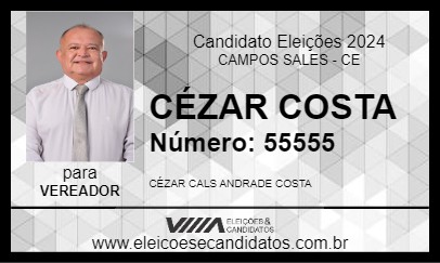 Candidato CÉZAR COSTA 2024 - CAMPOS SALES - Eleições