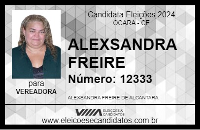 Candidato ALEXSANDRA FREIRE 2024 - OCARA - Eleições