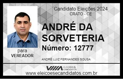 Candidato ANDRÉ DA SORVETERIA 2024 - CRATO - Eleições