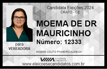 Candidato MOEMA DE DR MAURICINHO 2024 - CRATO - Eleições