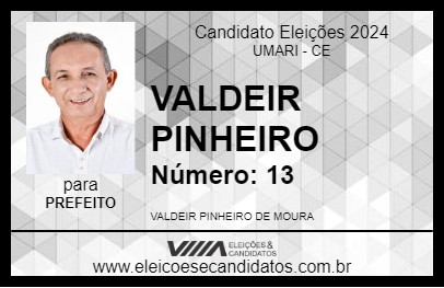 Candidato VALDEIR PINHEIRO 2024 - UMARI - Eleições