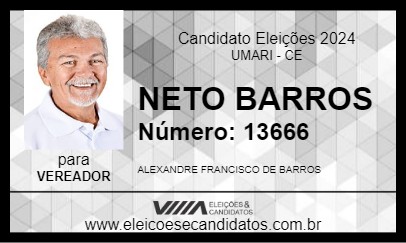 Candidato NETO BARROS 2024 - UMARI - Eleições