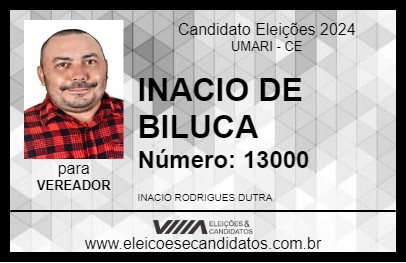 Candidato INACIO DE BILUCA 2024 - UMARI - Eleições