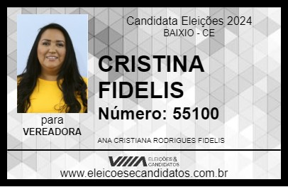 Candidato CRISTINA FIDELIS 2024 - BAIXIO - Eleições