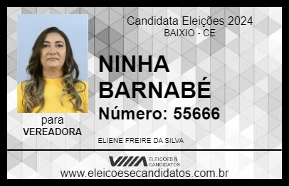 Candidato NINHA BARNABÉ 2024 - BAIXIO - Eleições