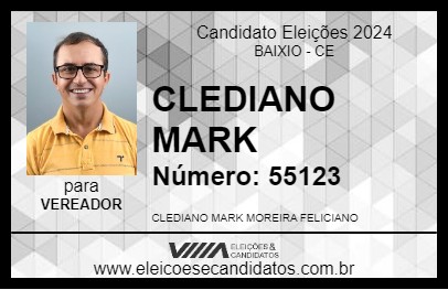 Candidato CLEDIANO MARK 2024 - BAIXIO - Eleições