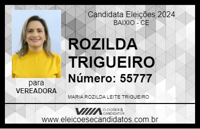 Candidato ROZILDA TRIGUEIRO 2024 - BAIXIO - Eleições