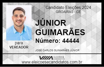 Candidato JÚNIOR GUIMARÃES 2024 - GROAÍRAS - Eleições