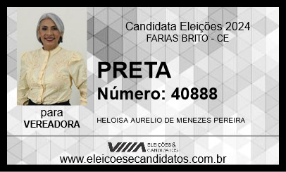 Candidato PRETA 2024 - FARIAS BRITO - Eleições