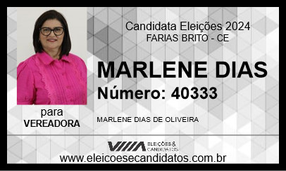 Candidato MARLENE DIAS 2024 - FARIAS BRITO - Eleições