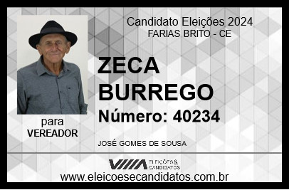 Candidato ZECA BURREGO 2024 - FARIAS BRITO - Eleições