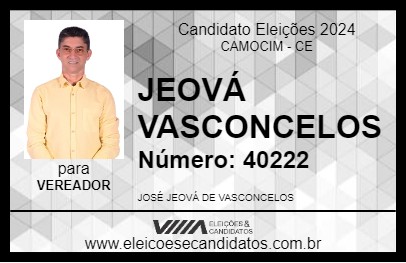 Candidato JEOVÁ VASCONCELOS 2024 - CAMOCIM - Eleições