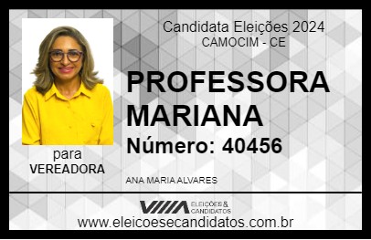 Candidato PROFESSORA MARIANA 2024 - CAMOCIM - Eleições