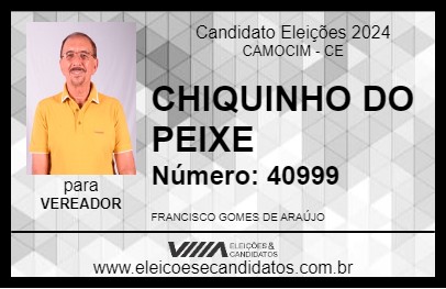 Candidato CHIQUINHO DO PEIXE 2024 - CAMOCIM - Eleições