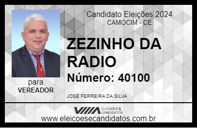 Candidato ZEZINHO DA RADIO 2024 - CAMOCIM - Eleições