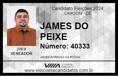 Candidato JAMES DO PEIXE 2024 - CAMOCIM - Eleições