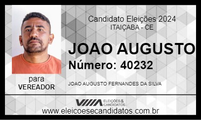 Candidato JOAO AUGUSTO 2024 - ITAIÇABA - Eleições