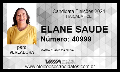 Candidato ELANE SAUDE 2024 - ITAIÇABA - Eleições